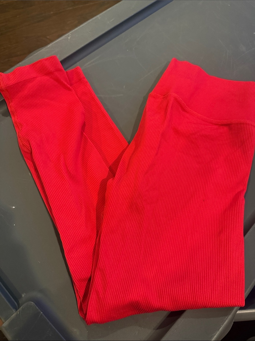 Victoria's Secret Girls' Bright Red Ribbed Leggings